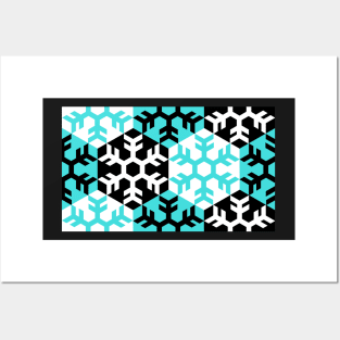 Hexagon Snowflake Pattern Posters and Art